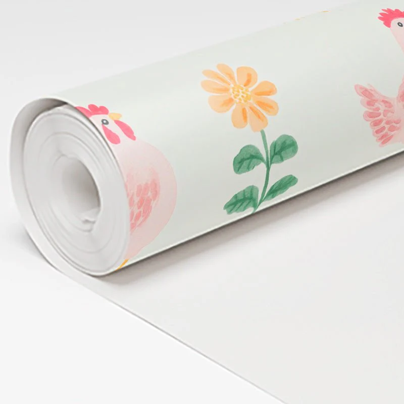 Rosy Roosters Wallpaper - Image 3